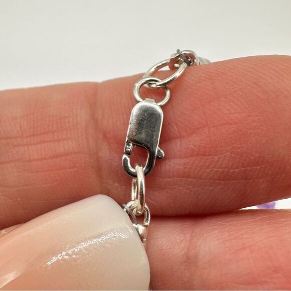 20" Revived! All Amethyst beaded necklace with solid sterling silver hardware! - Picture 5 of 12